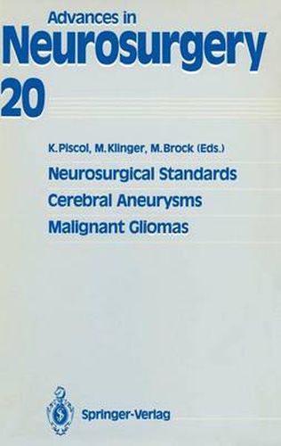 Cover image for Neurosurgical Standards, Cerebral Aneurysms, Malignant Gliomas