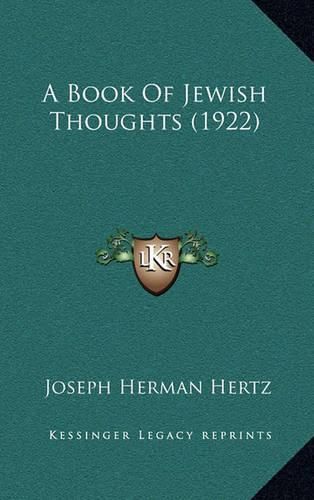 Cover image for A Book of Jewish Thoughts (1922)