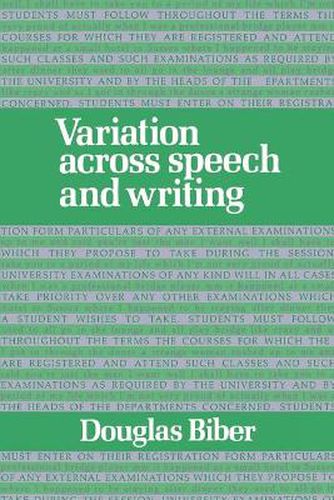 Cover image for Variation across Speech and Writing