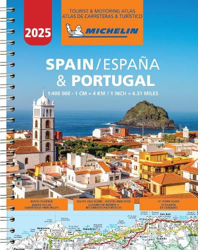 Cover image for Spain & Portugal 2025 - Tourist and Motoring Atlas (A4-Spiral)