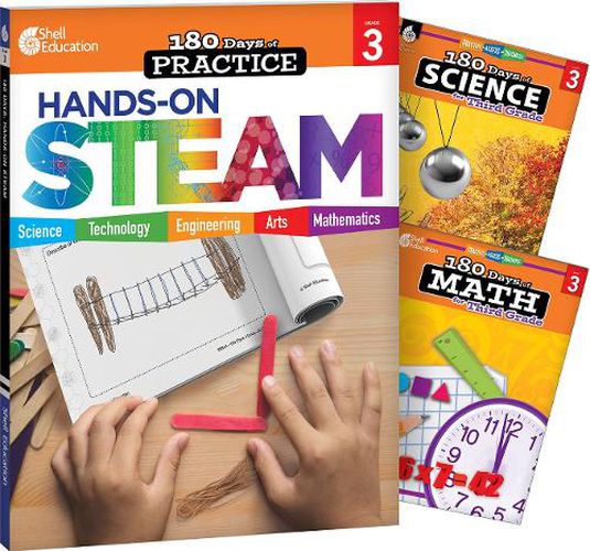 Cover image for 180 Days (TM): STEAM, Science, & Math Grade 3: 3-Book Set