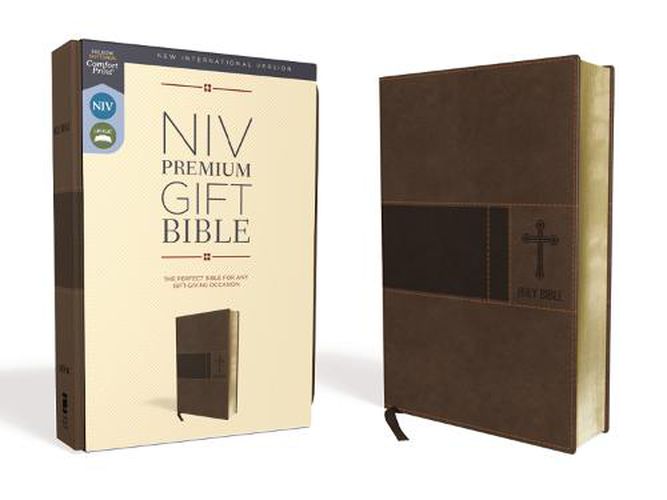 Cover image for NIV, Premium Gift Bible, Leathersoft, Brown, Red Letter, Comfort Print: The Perfect Bible for Any Gift-Giving Occasion