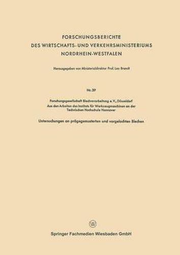 Cover image for Forschungsberichte Des Wirtschafts- Und Verkehrsministeriums Nordrhein-Westfalen