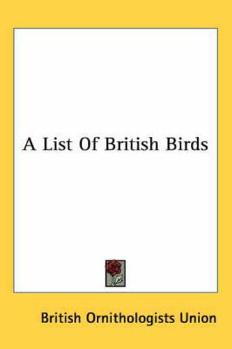 Cover image for A List of British Birds