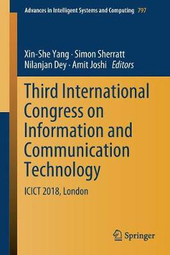 Cover image for Third International Congress on Information and Communication Technology: ICICT 2018, London