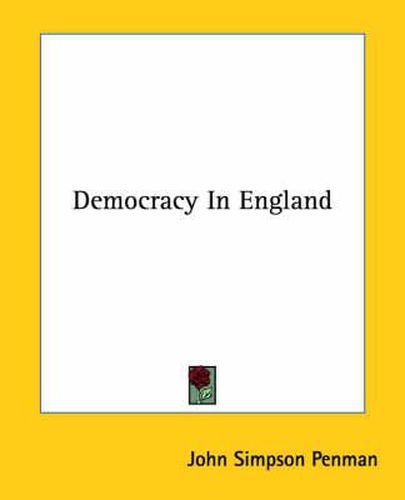 Cover image for Democracy in England