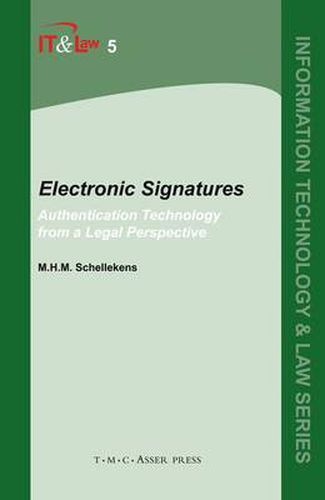 Cover image for Electronic Signatures: Authentication Technology from a Legal Perspective