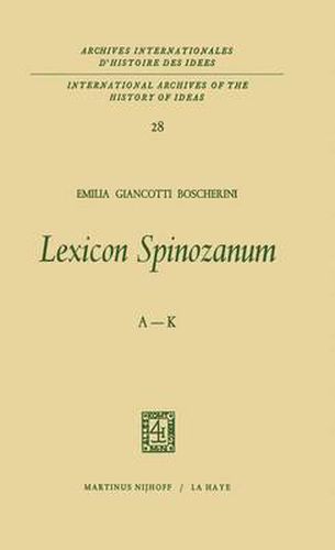 Cover image for Lexicon Spinozanum: A-K