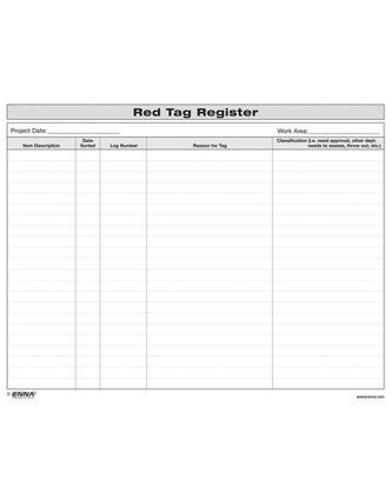 Cover image for 5S Red Tag Register Form