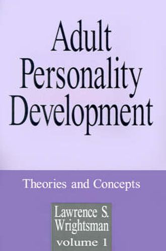 Cover image for Adult Personality Development: Volume 1: Theories and Concepts