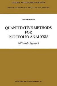 Cover image for Quantitative Methods for Portfolio Analysis: MTV Model Approach