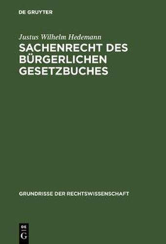 Cover image for Sachenrecht des Burgerlichen Gesetzbuches