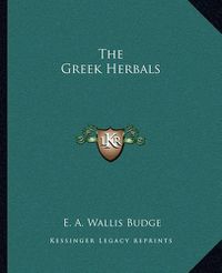 Cover image for The Greek Herbals