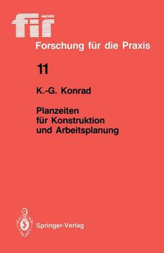 Cover image for Planzeiten fur Konstruktion und Arbeitsplanung