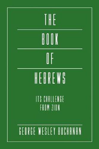 Cover image for The Book of Hebrews: Its Challenge from Zion: Intertextal Bible Commentary