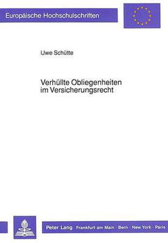 Cover image for Verhuellte Obliegenheiten Im Versicherungsrecht