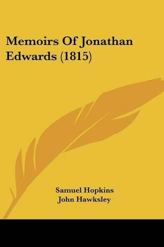 Cover image for Memoirs of Jonathan Edwards (1815)