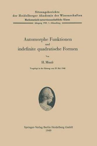 Cover image for Automorphe Funktionen Und Indefinite Quadratische Formen