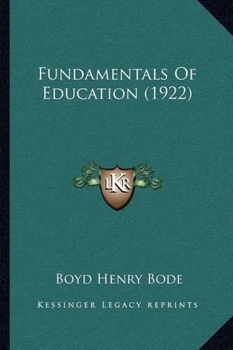 Cover image for Fundamentals of Education (1922)