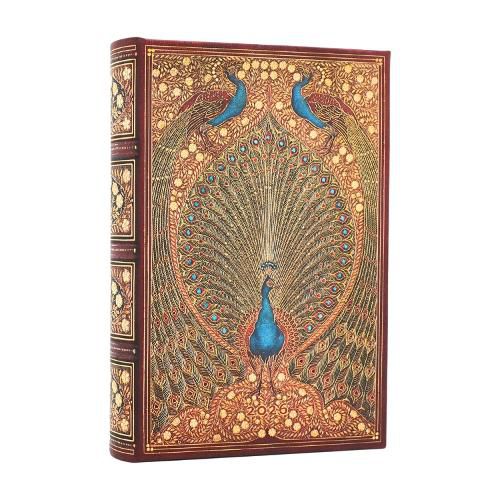 Cover image for 2026 Hafiz's Peacocks (Sangorski & Sutcliffe) Mini 12-month Day-at-a-Time Hardcover Flexi Dayplanner 2026 (Elastic Band Closure)