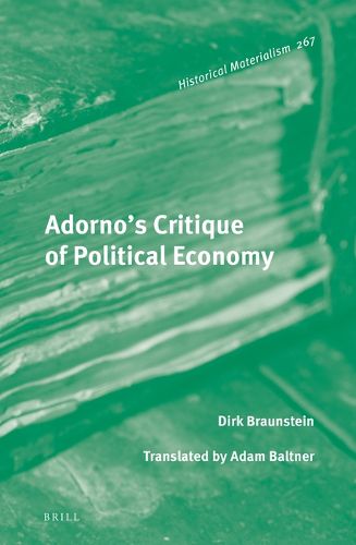 Cover image for Adorno's Critique of Political Economy