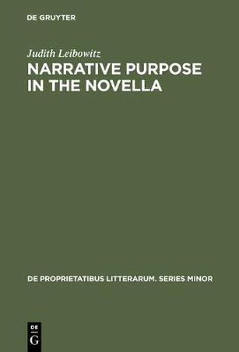 Cover image for Narrative Purpose in the Novella