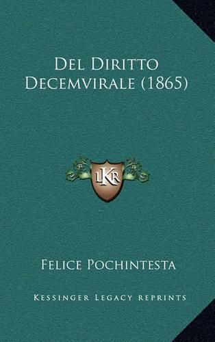 Cover image for del Diritto Decemvirale (1865)