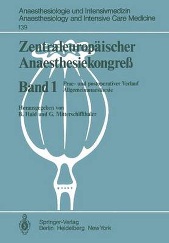 Cover image for Zentraleuropaischer Anaesthesiekongre?: Prae- und Postoperativer Verlauf Allgemeinanaesthesie