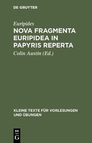 Cover image for Nova fragmenta Euripidea in papyris reperta