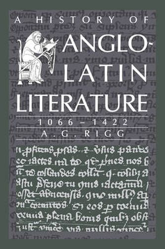 Cover image for A History of Anglo-Latin Literature, 1066-1422