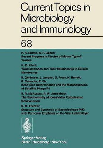 Current Topics in Microbiology and Immunology / Ergebnisse der Mikrobiologie und Immunitatsforschung: Volume 68