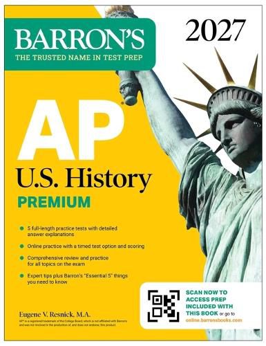 Cover image for AP U.S. History Premium, 2027: 5 Practice Tests + Comprehensive Review + Online Practice