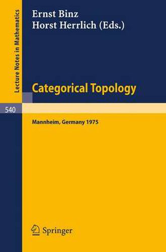 Cover image for Categorical Topology