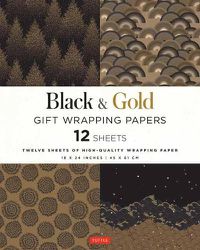 Cover image for Black & Gold Gift Wrapping Papers - 12 Sheets: 18 x 24 inch (45 x 61 cm) Wrapping Paper