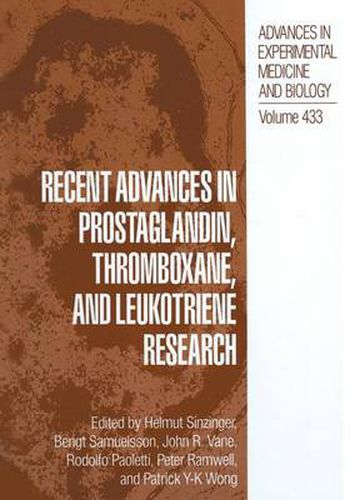 Cover image for Recent Advances in Prostaglandin, Thromboxane, and Leukotriene Research