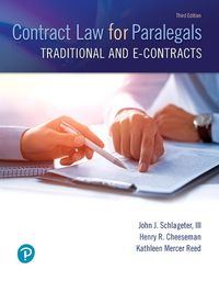 Cover image for Contract Law for Paralegals: Traditional and e-Contracts