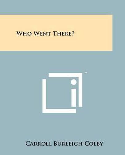 Cover image for Who Went There?