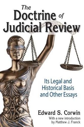 Cover image for The Doctrine of Judicial Review: Its Legal and Historical Basis and Other Essays