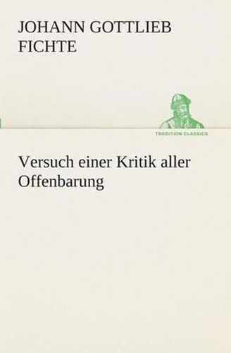 Cover image for Versuch einer Kritik aller Offenbarung