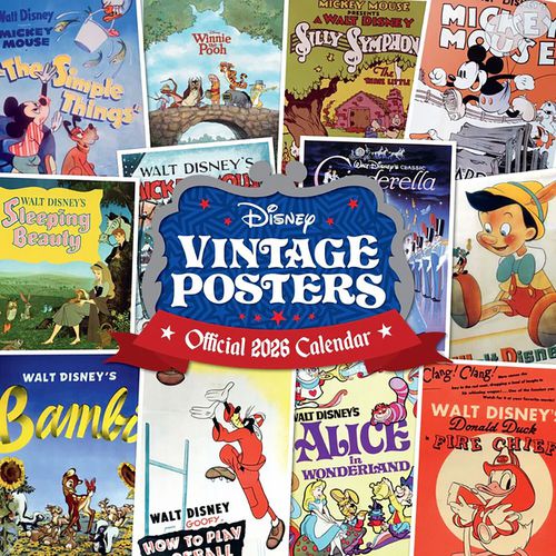 Cover image for DISNEY VINTAGE POSTERS 2026 SQUARE CALENDAR
