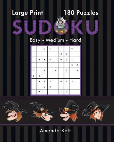 Cover image for Large Print Sudoku Book 2 - Halloween Edition: 180 Easy to Hard Puzzles