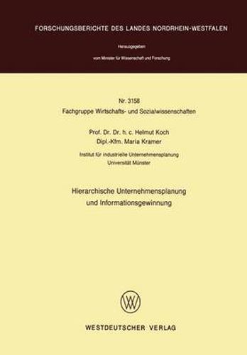 Cover image for Hierarchische Unternehmensplanung Und Informationsgewinnung
