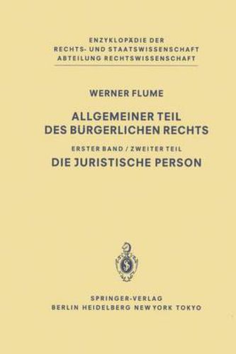 Cover image for Allgemeiner Teil Des Burgerlichen Rechts: Zweiter Teil Die Juristische Person