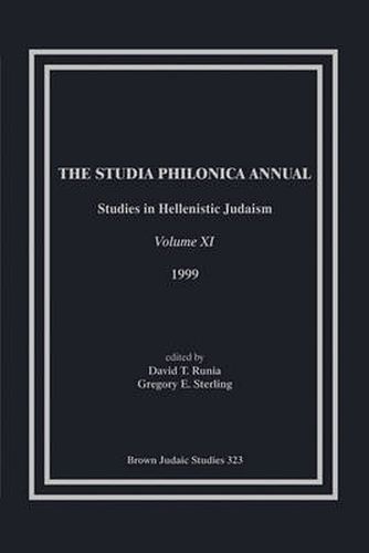 Cover image for The Studia Philonica Annual, XI, 1999