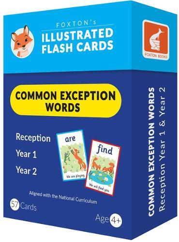 Cover image for Common Exception Words Flash Cards: Reception, Year 1 and Year 2 Words - Perfect for Home Learning - with 109 Colourful Illustrations