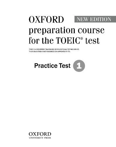 Cover image for Oxford preparation course for the TOEIC (R) test: Practice Test 1