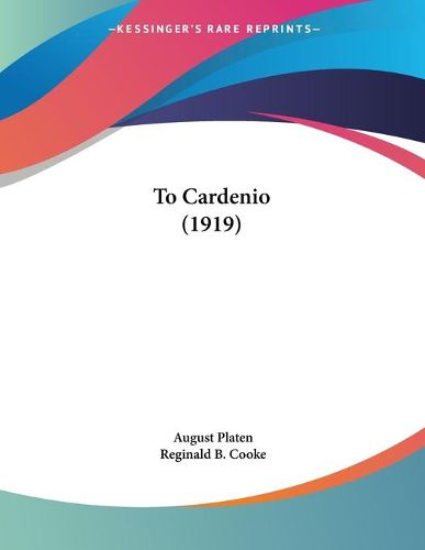 Cover image for To Cardenio (1919)