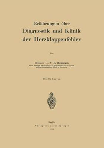 Cover image for Erfahrungen UEber Diagnostik Und Klinik Der Herzklappenfehler