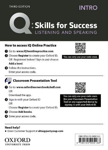 Cover image for Q: Skills for Success: Intro Level: Listening and Speaking Teacher's Access Card