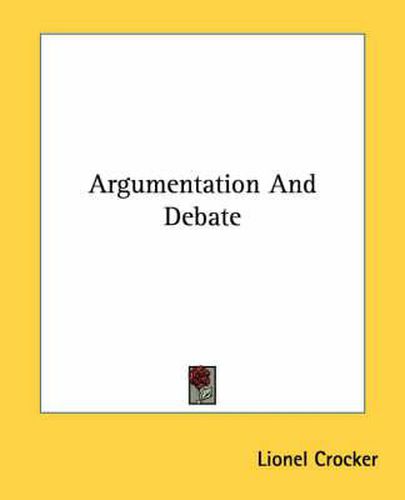 Cover image for Argumentation and Debate